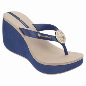 Beige / Blue Ipanema Bossa Women's Flip Flops | JK6970245