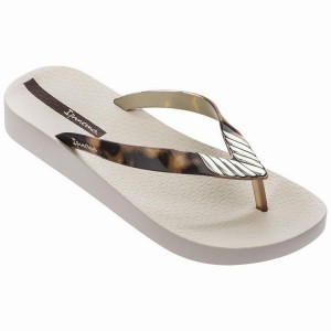 Beige / Brown / Gold Ipanema Elegance Women's Flip Flops | KD9017432