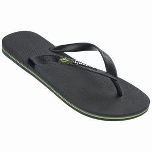 Black Ipanema Brasil Classic II Ad Men's Flip Flops | LX8432759