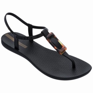 Black Ipanema Class Charm Women's Sandals | KS9517362