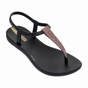 Black Ipanema Shimmer Kids' Sandals | QN0745819