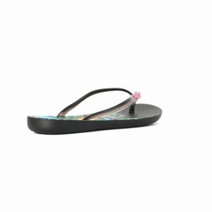 Black Ipanema Wave Natural Women's Flip Flops | CA4675913