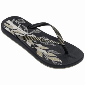 Black / Gold Ipanema Anatomic Nature IV Women's Flip Flops | UO1430658