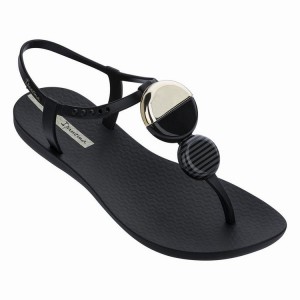 Black / Gold Ipanema Ella Women's Sandals | YZ3962815