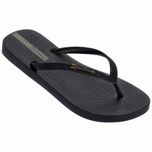 Black / Grey Ipanema Glitter II Women's Flip Flops | UE5431027