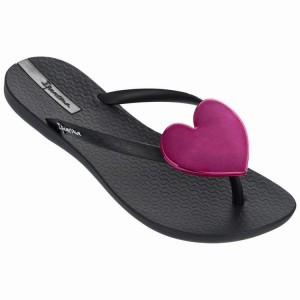 Black / Red Ipanema Maxi Fashion II Women's Flip Flops | KO1865279