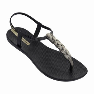 Black / Silver Ipanema Charm VI Wave Women's Sandals | UR2734809