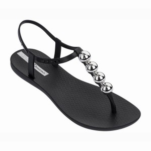 Black / Silver Ipanema Pearl Women's Sandals | MK6210547