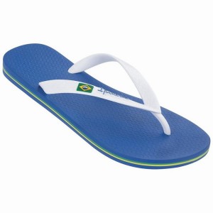 Blue / White Ipanema Classic Brazil II Men's Flip Flops | OE0184376