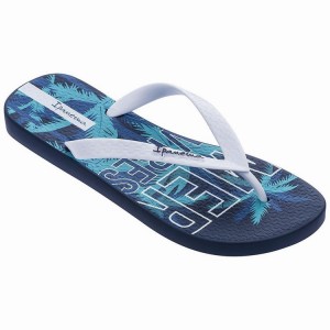 Blue / White Ipanema Summer Men's Flip Flops | SZ5270314