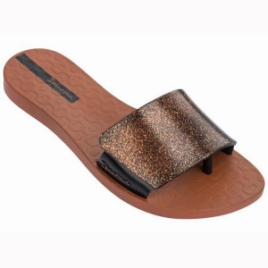 Brown / Gold Ipanema Livia Women's Flip Flops | XW7820395