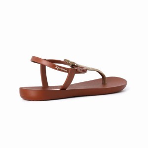 Brown / Gold Ipanema Ribba Women's Sandals | BD2540376