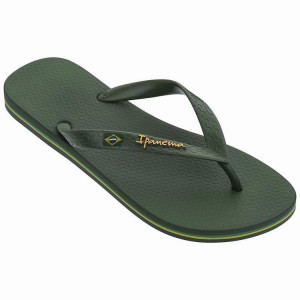 Green Ipanema Brasil Classic II Ad Men's Flip Flops | TK0517349