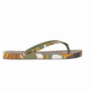 Green / Brown Ipanema I Love Sun Women's Flip Flops | UV6032718