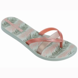 Green / Pink Ipanema Kirei Silk III Women's Flip Flops | RS2317460