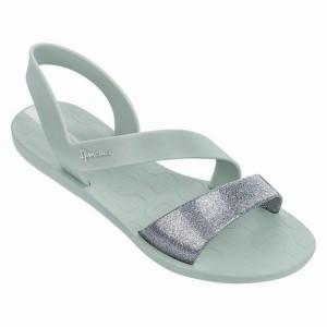 Green / Silver Ipanema Vibe Women's Sandals | MV5734821