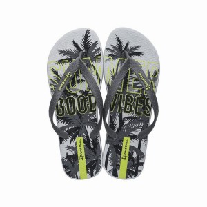 Grey / Black Ipanema Summer Men's Flip Flops | ZD3784069