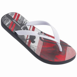 Grey / White Ipanema Parati IV Ad Men's Flip Flops | LH4983017