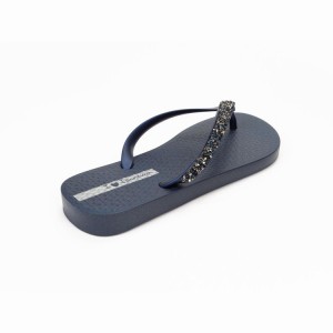 Navy Ipanema Pebble Women's Flip Flops | NM0654819