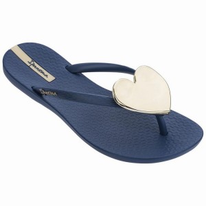 Navy / Gold Ipanema Maxi Fashion II Women's Flip Flops | RI0851629