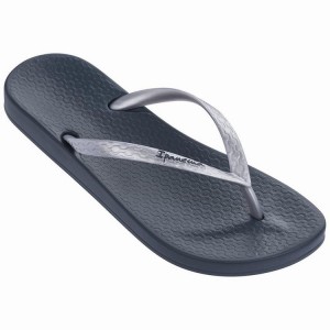 Navy / Silver Ipanema Anatomic Tan Women's Flip Flops | QD0246819