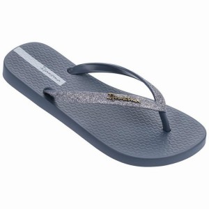 Navy / Silver Ipanema Lolita III Women's Flip Flops | QU4610238