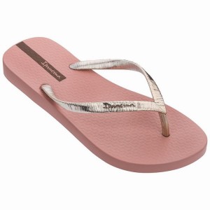 Pink / Gold Ipanema Glam II Women's Flip Flops | EH1682740