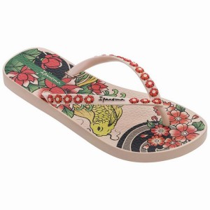 Pink / Red Ipanema Sem Igual Tattoo Women's Flip Flops | MI3496018