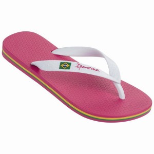 Pink / White Ipanema Brasil Classic II Women's Flip Flops | UJ4385760