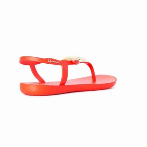 Red / Gold Ipanema Leaf Women's Sandals | IB1208763