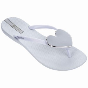 White / Silver Ipanema Maxi Fashion II Women's Flip Flops | VX3401968