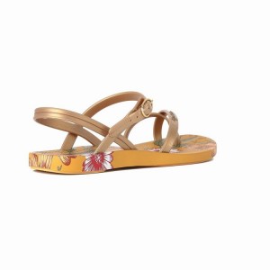 Yellow / Gold Ipanema Suzi Print II Women's Sandals | RE9718462