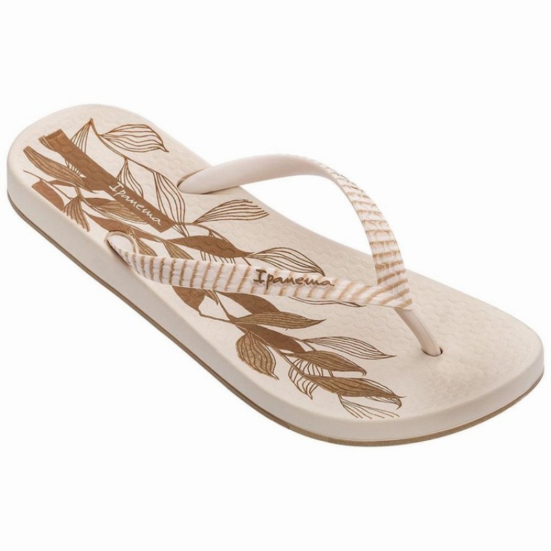 Beige Ipanema Anatomic Nature IV Women's Flip Flops | GB1207564