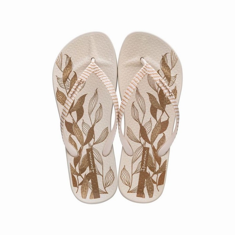 Beige Ipanema Anatomic Nature IV Women\'s Flip Flops | GB1207564