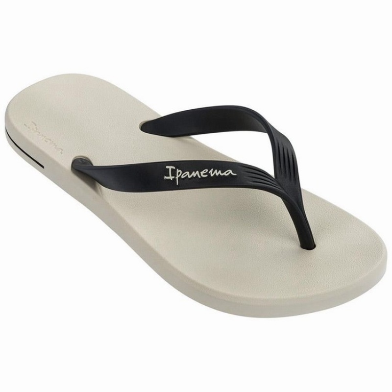 Beige / Black Ipanema Posto 10 Men's Flip Flops | YX3759281