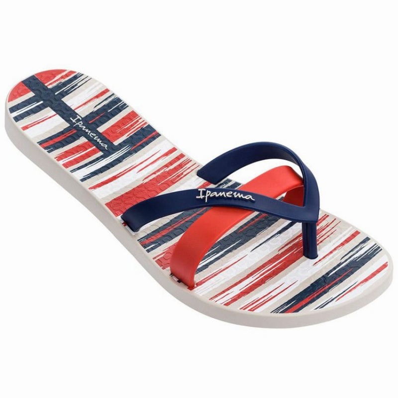 Beige / Blue / Red Ipanema Kirei Silk IV Women's Flip Flops | GK0845639