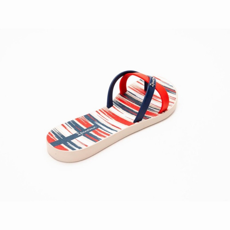 Beige / Blue / Red Ipanema Kirei Silk IV Women's Flip Flops | GK0845639