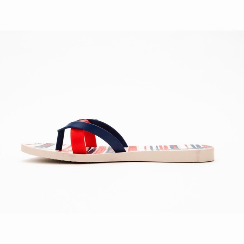 Beige / Blue / Red Ipanema Kirei Silk IV Women's Flip Flops | GK0845639