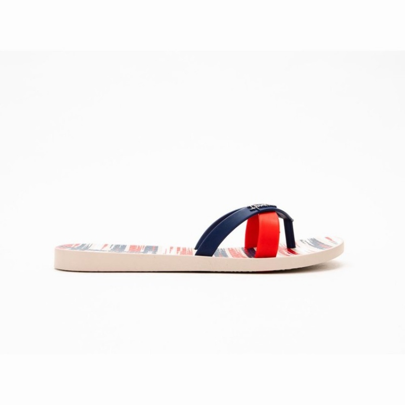 Beige / Blue / Red Ipanema Kirei Silk IV Women's Flip Flops | GK0845639