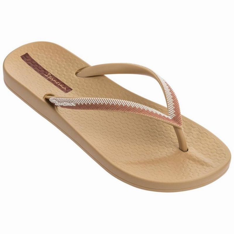 Beige / Brown / White Ipanema Ana Lovely IX Women's Flip Flops | JZ9215847