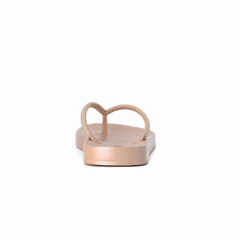 Beige / Gold Ipanema Ana Metallic IV Women's Flip Flops | CZ9826407