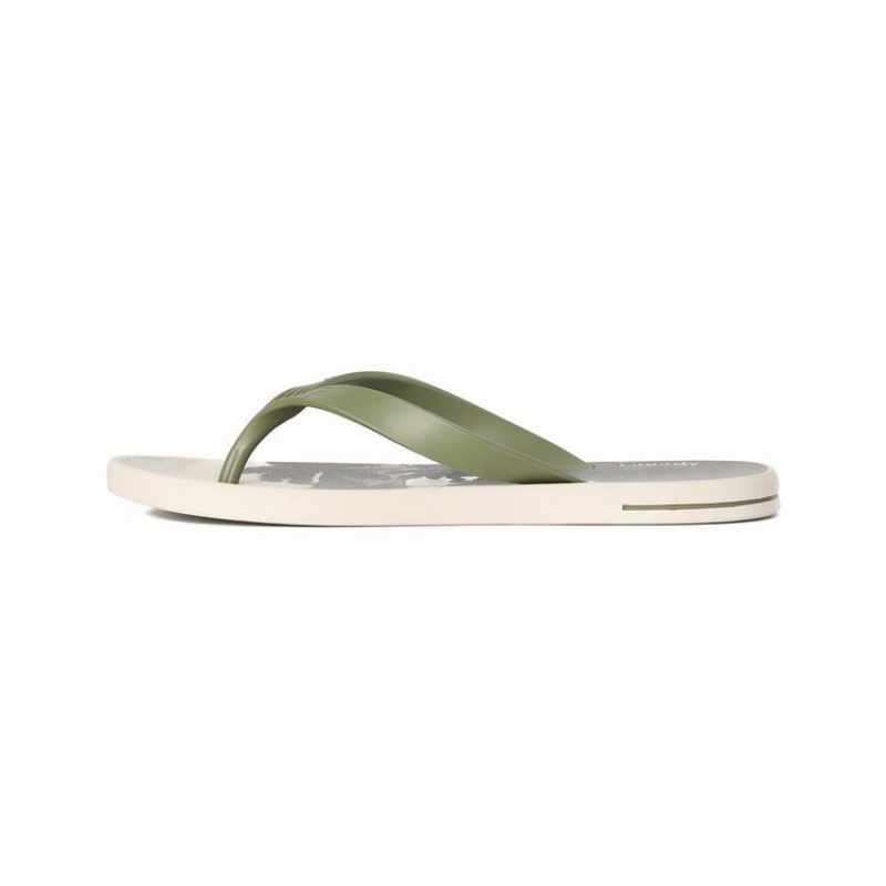 Beige / Green Ipanema 10 Palm Men's Flip Flops | EV4850631