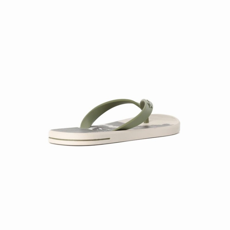 Beige / Green Ipanema 10 Palm Men's Flip Flops | EV4850631