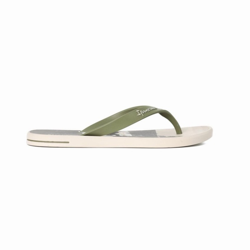 Beige / Green Ipanema 10 Palm Men\'s Flip Flops | EV4850631