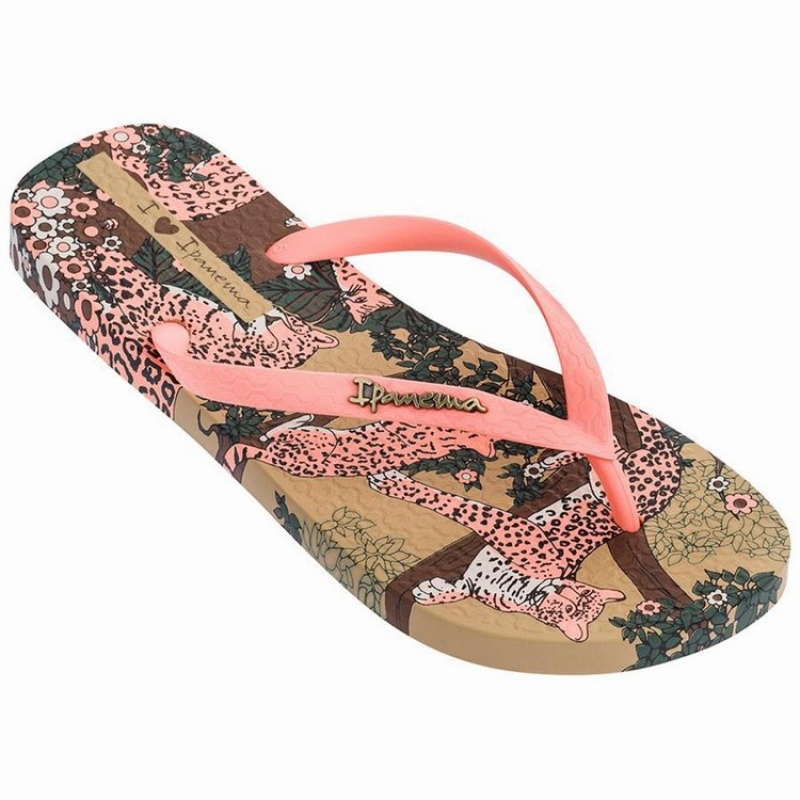 Beige / Pink Ipanema Pop Women's Flip Flops | PO6057481