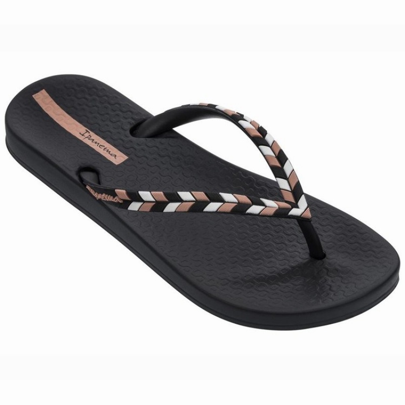 Black Ipanema Ana Lovely X Women's Flip Flops | AF5389072