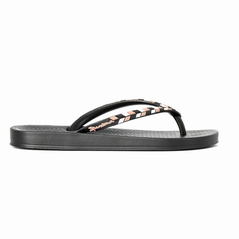 Black Ipanema Ana Lovely X Women's Flip Flops | AF5389072