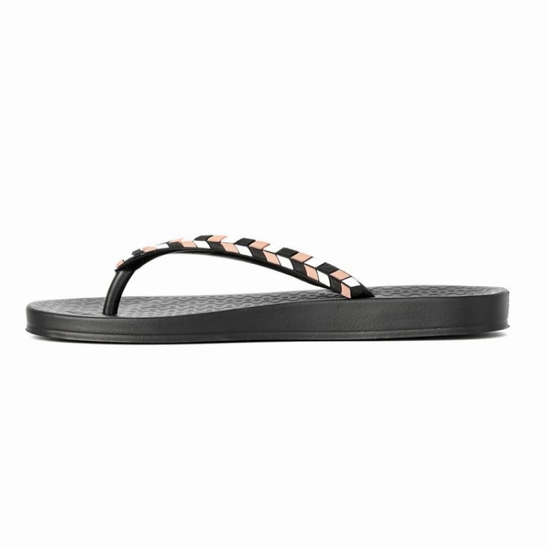 Black Ipanema Ana Lovely X Women's Flip Flops | AF5389072