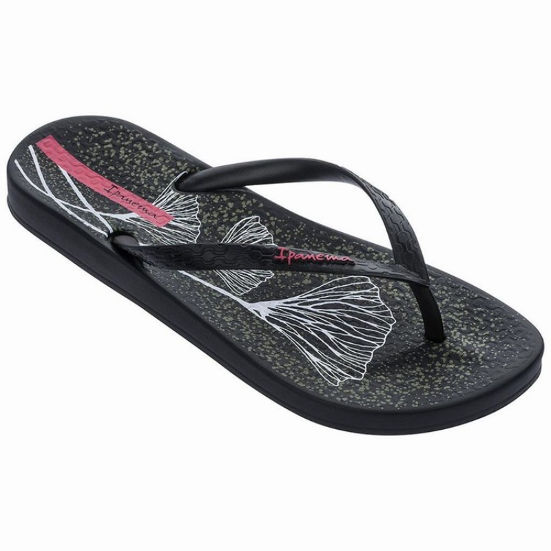 Black Ipanema Anatomic Temas XI Women's Flip Flops | AM6184359