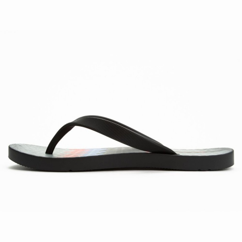 Black Ipanema Arpo Wave Men's Flip Flops | RG6581374